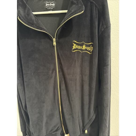 Dogg Supply by Snoop Dogg Mens 2XL Velour Jacket Brown Full Zip Long Sleeve NWT - Picture 3 of 6
